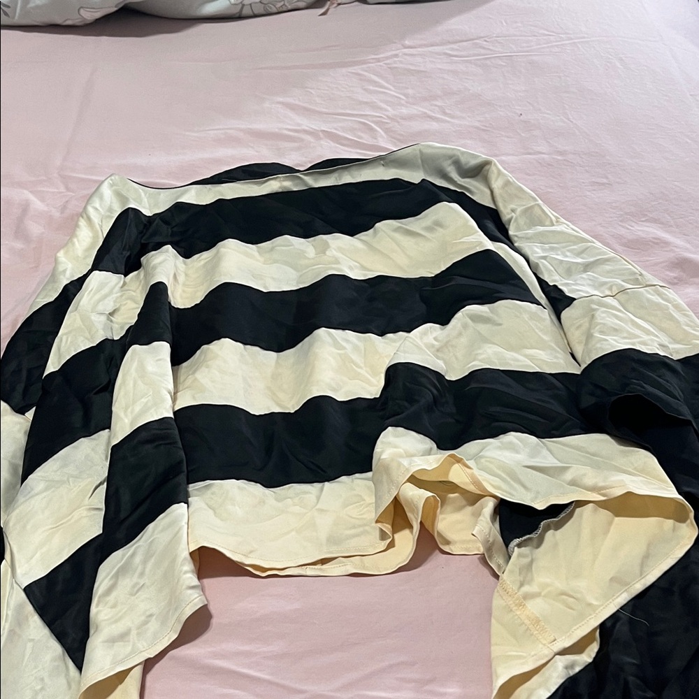 Anthropologie Black and Cream Striped Skirt